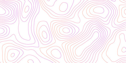 Abstract topographic map contour, white background and colorful wave lines pattern texture. geographic contour map grid backdrop paper texture. terrain path isolated on a background.