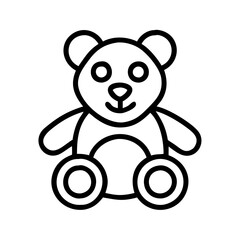 Cute teddy bear outline vector illustration for kids coloring page and design