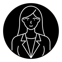 vector illustration of a woman, Female Business Leaders, Business Owners And Businesswomen Thin Line Icons - Editable Stroke