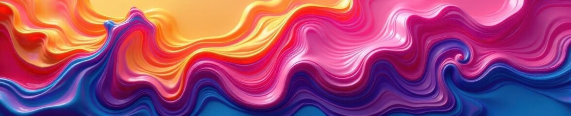 Obraz premium Vibrant swirls of colorful liquid, abstract shapes , liquid, colorful, illustration