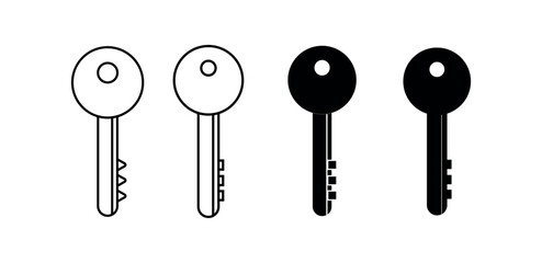 Key icon set. key png and vector illustration on transparent background