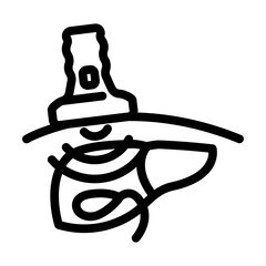 gallbladder check gastroenterologist line icon vector illustration