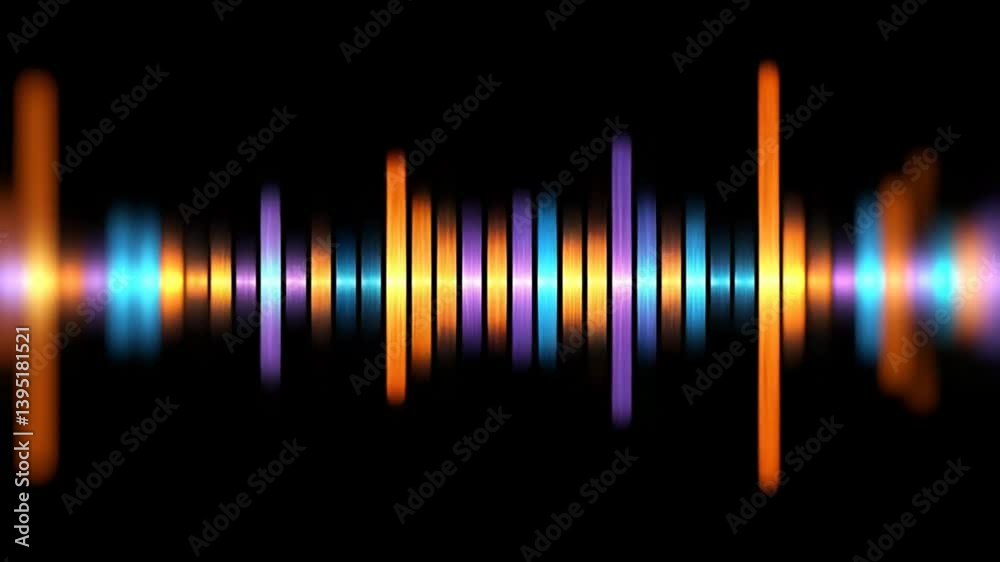 Poster vibrant audio visualizer with colorful equalizer waveforms generative ai