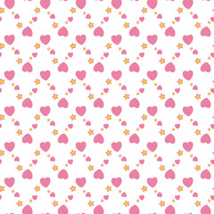 Romance With Hearts Seamless Vector Pattern Design