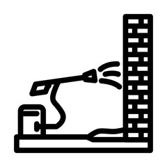 power washing exterior home maintenance line icon vector illustration