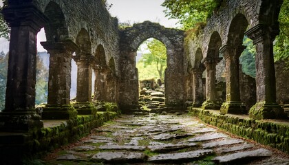 Naklejka premium The serenity of ruins enchants the soul. 