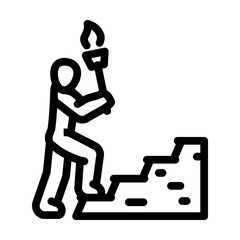 initiative interview job line icon vector illustration