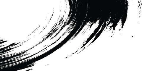 Grunge isolated on white background. Vector black grunge texture. Paint brush black Ink Splash on white abstract background. Abstract black and white paint strokes texture. 