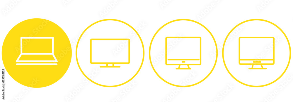 Fototapete Computer icon set vector. computer monitor sign and symbol