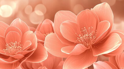 Obraz premium Beautiful pink flowers wallpaper background for desktop and mobile, spring blooms in vibrant pink