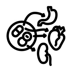 drug interaction pharmacist line icon vector illustration