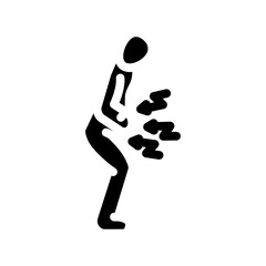 stomach pain cramping glyph icon vector illustration