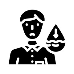 dehydration warning diarrhea glyph icon vector illustration