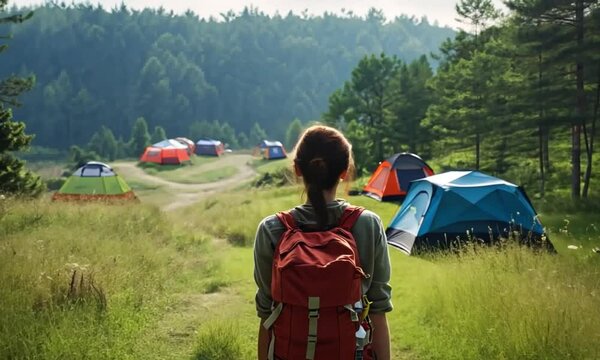  camping in countryside