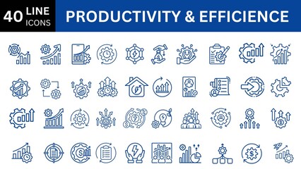 Productivity and Efficiency icon set collection. 