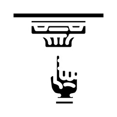 smoke detector testing home maintenance glyph icon vector illustration