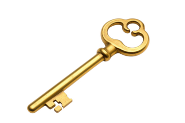 golden key on white background