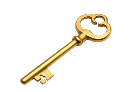 golden key on white background