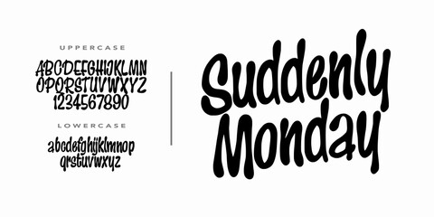 Elegant Font. Groovy Font. Creative Hand Drawn Uppercase,Lowercase and Number. Street Art Classic Lettering Fashion Designs Typography modern serif decorative vintage concept vector illustration