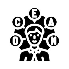 personality traits interview job glyph icon vector illustration