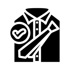 dress code etiquette interview job glyph icon vector illustration