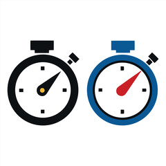 Black and Blue Stopwatch Illustrations