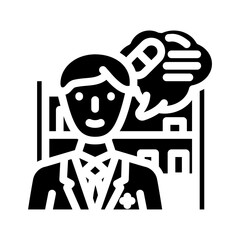 pharmacist consultation glyph icon vector illustration