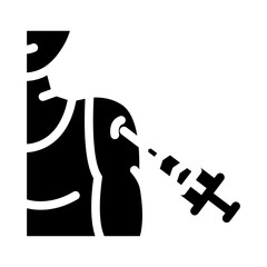 vaccine administration pharmacist glyph icon vector illustration