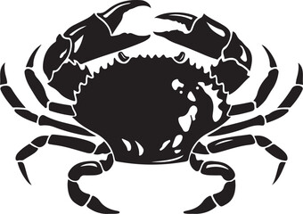 red crab on plain black sea crab vector white background  silhouette 