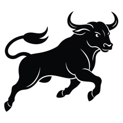 bull on a white background