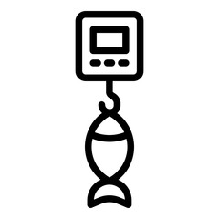 Fish weighing icon. Vector line icon © Rhendy