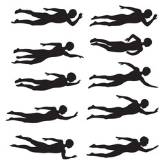 swimmer silhouettes