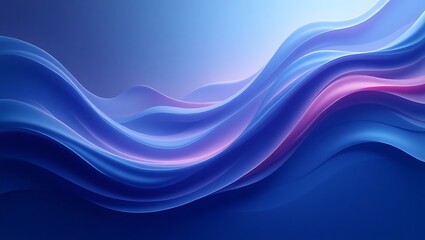 Obraz premium Serene Blue Abstract Waves Fluid Design Soft Hues 3D Render