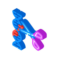 gene editing scissors genetic isometric icon vector illustration