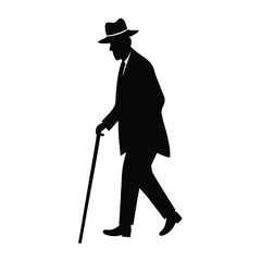 man with cane
