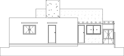 vector sketch illustration silhouette design drawing architecture building simple modern house small family  