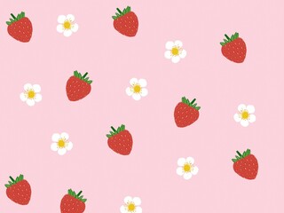 Hand drawn strawberries