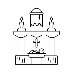 altar icon, altar vector illustration-simple illustration of altar, perfect for altar logos and icons