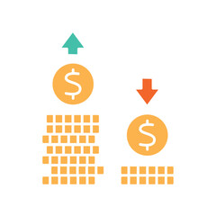 Income polarization color flat icon for digital and print projects.