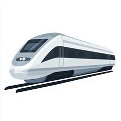Fototapeta premium Modern high-speed train illustration, sleek design, suitable for travel and transport themes, featuring streamlined shape and smooth curves.