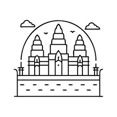 angkor wat icon, angkor wat vector illustration-simple illustration of angkor wat, perfect for angkor wat logos and icons