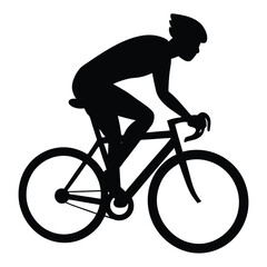 silhouette of a cyclist on a bicycle