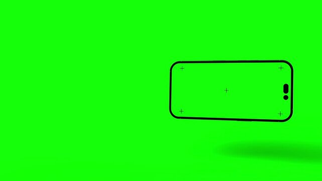 Smartphone animation of portrait and landscape mode with chroma key and tracking