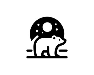 Flat design bear logo for modern business branding