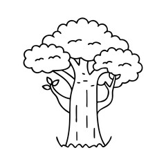 baobab tree icon, baobab tree vector illustration-simple illustration of baobab tree, perfect for baobab tree logos and icons
