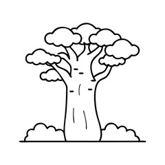 baobab tree icon, baobab tree vector illustration-simple illustration of baobab tree, perfect for baobab tree logos and icons