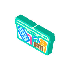 medication storage pharmacist isometric icon vector illustration
