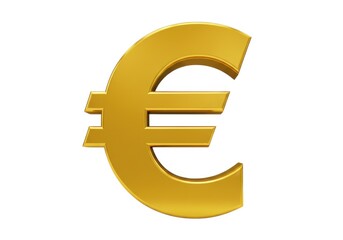 A golden euro symbol isolated