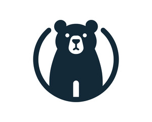 Silhouette Bear Logo Icon Vector Animal Design