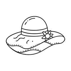 beach hat icon, beach hat vector illustration-simple illustration of beach hat, perfect for beach hat logos and icons